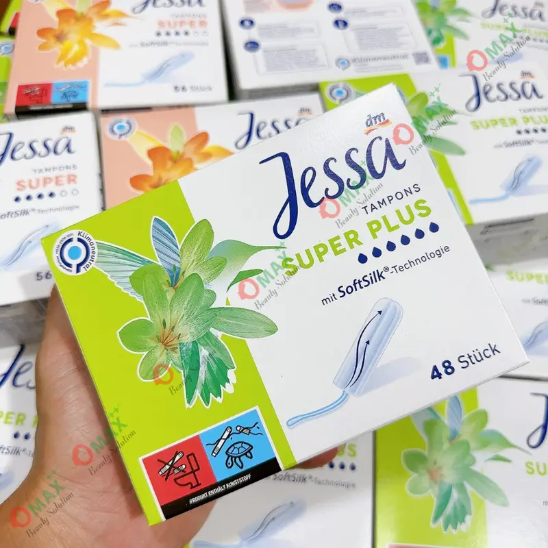 TAMPONS JESSA Đức Dạng Nút - Siêu Thấm Hút - Tiện Lợi - Nhỏ Gọn Dễ Dùng - Hàng Nhập Khẩu - Đủ Các Giọt ( Tampon ) Nữ Women 1