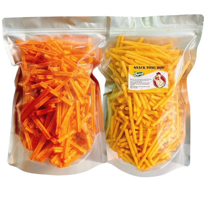 Combo 1KG 2 Túi Khoai Tây Phô Mai/ Khoai Ống Sấy Giòn siêu ngon MTFoods