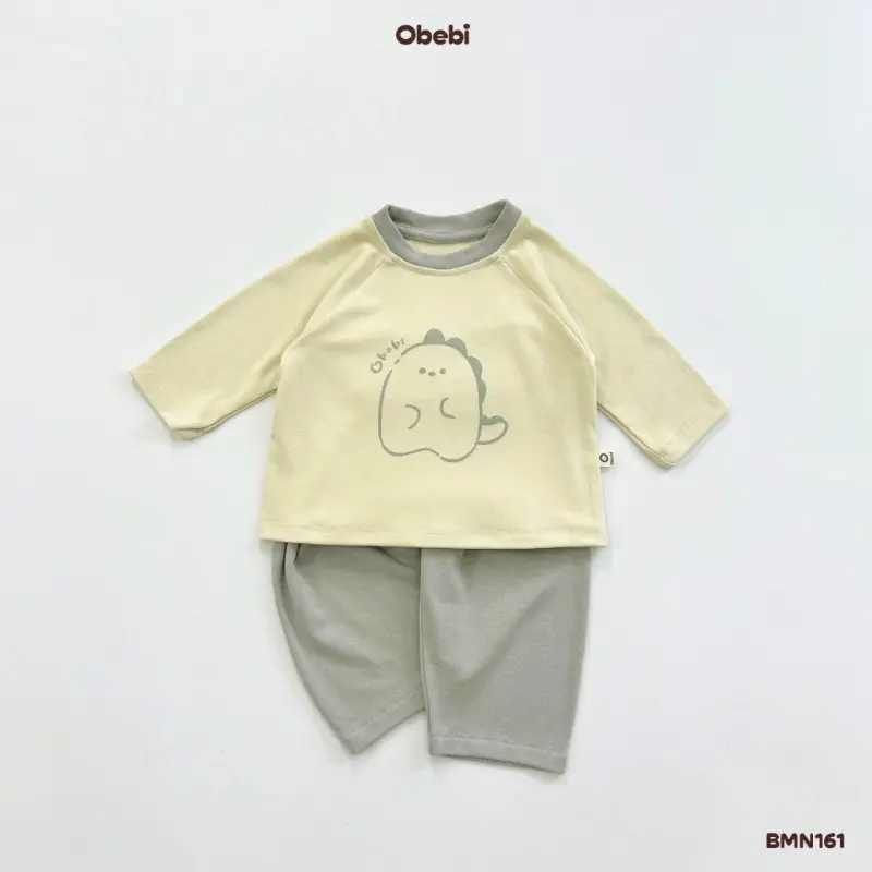 HDFJADSHOP Bộ Quần Áo Dài Tay Cotton Áo Thú Cho Bé Obebi BMN161