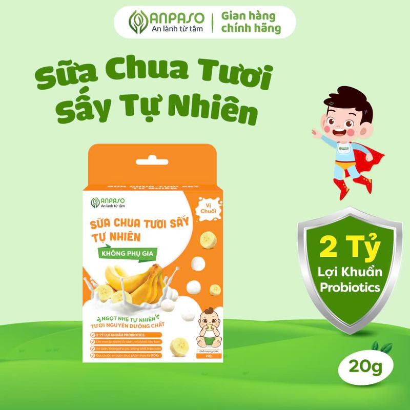 [Alobothuiday x Mẹ Minh Min] Sữa chua tươi sấy tự nhiên hương vị chuối Anpaso - Bánh yogurt 20g