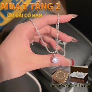 Vòng Cổ Vuông Zircon, Thời Trang, Siêu Sáng, Dành Cho Nữ, Thiết Kế Độc Đáo Mặt Dây Chuyền Kim Cương Sáng Bóng Sang Trọng, Vòng Cổ Xương Đòn Cao Cấp, Bộ Ba Mảnh, [Ba Mảnh] [Giá Phúc Lợi]