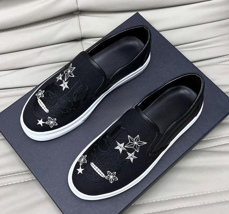 Giày Lười Nam Thêu Bông Hoa Shoes Đế Cao su 3 cm Vải Nỉ Bền Đẹp Size 38-43