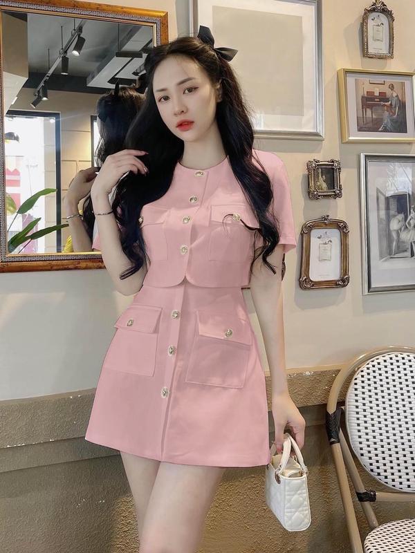 Thời Trang Bigsize HCM - Set Bộ Đồ Áo Và Chân Váy Bigsize Vải Linen có Bo Chun Thiết Kế Dự Tiệc Nữ Cao Cấp  40-95kg - 2014