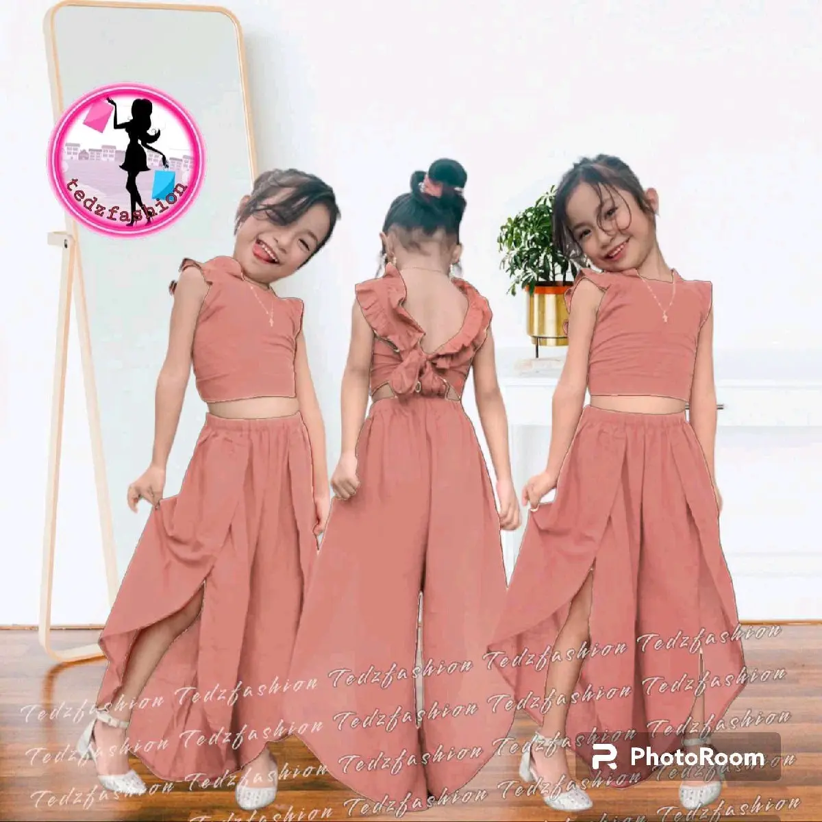 TTB terno thinkerbell plain and kuromi design outfit for kids 5 up to 10 yrs old  challis fabric