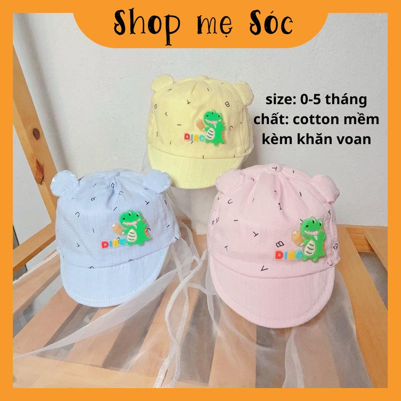 Mũ nón cho bé sơ sinh có khăn voan che mặt an toàn lưới 0-5 tháng mesocshop