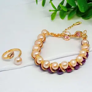 BERSERTIFIKAT ASLI SET GELANG CINCIN SULTAN GELANG CICNIN MUTIARA TAWAR LOMBOK GELANG MUTUARA UNGU ASLI CINCIN MUTIARA FREE SUZE ANTI KARAT