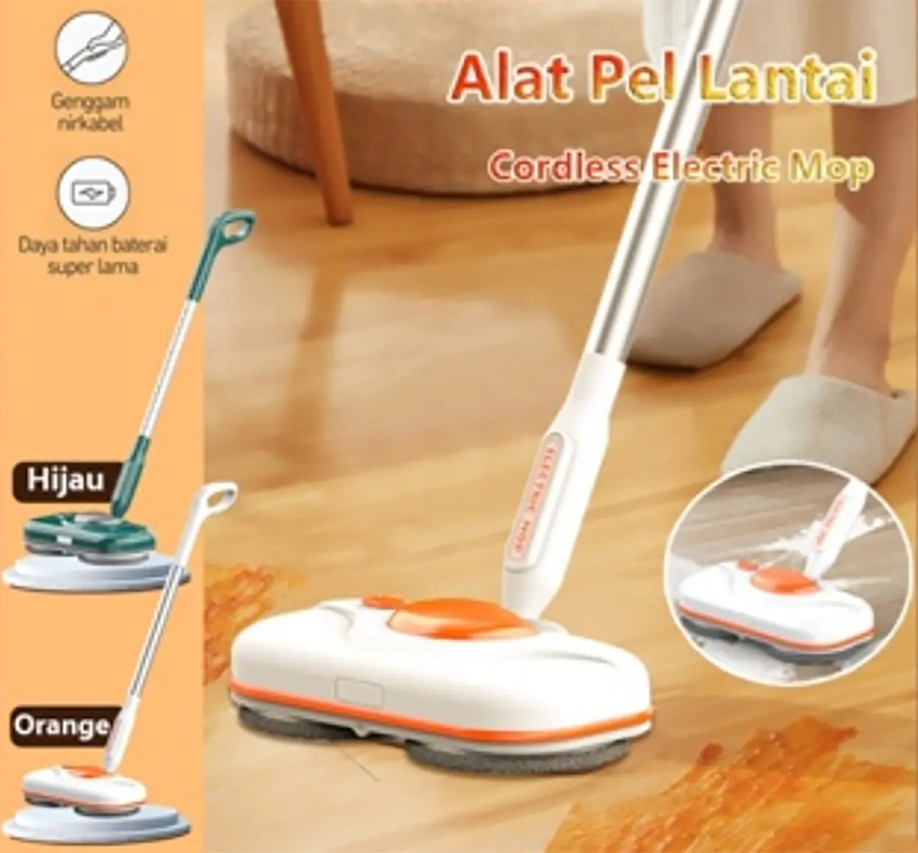 Alat Pel Lantai / Pel Listrik / Cordless Electric Mop / Alat Pel Elektrik / Listrik Alat Pel Spray Mop / Mop Sweeper Elektrik vacuum  sapu