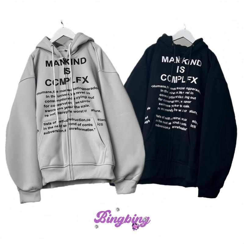 Áo Khoác Jacket Dây Kéo Form Rộng Nam Nữ Menswear MANKIND - BingBing