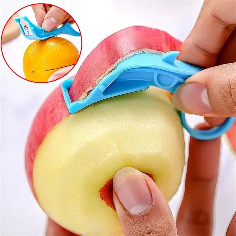 1pcs Fruit Apple Peeler Vegetable Peeler Stainless Steel Peeler Ring Portable Manual Peeling Orange Potatoes Peeler Kitchen Tools