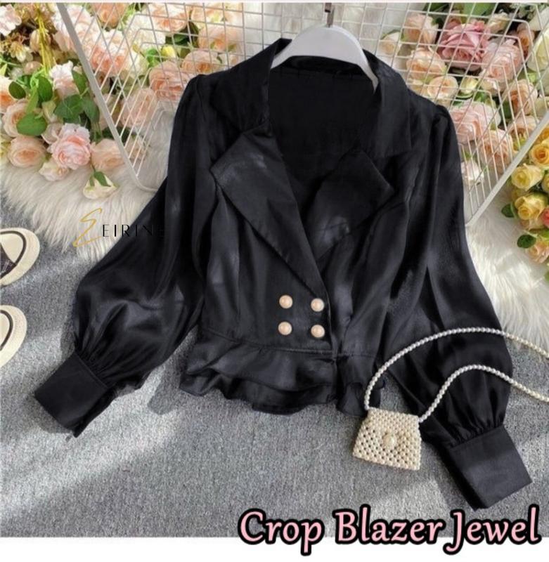 EIRINE FASHION Crop Blazer Jenna Blazer Cantik Ala Korea Terbaru Blazer Model Lengan Balon Fashionable 2