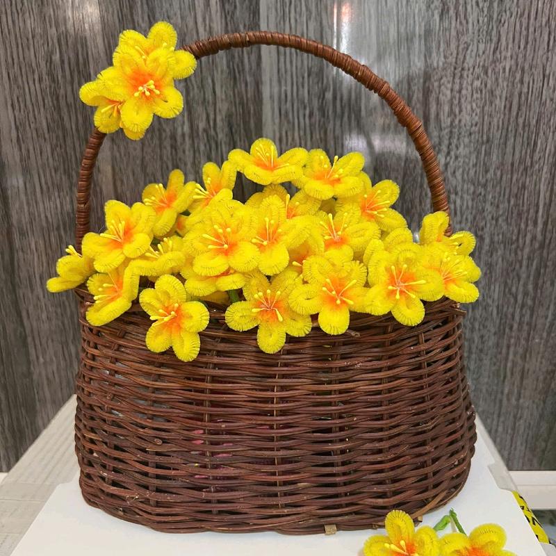 Combo đầu hoa mai hoa đào kẽm nhung làm sẵn Trang trí cây mai đào ngày Tết