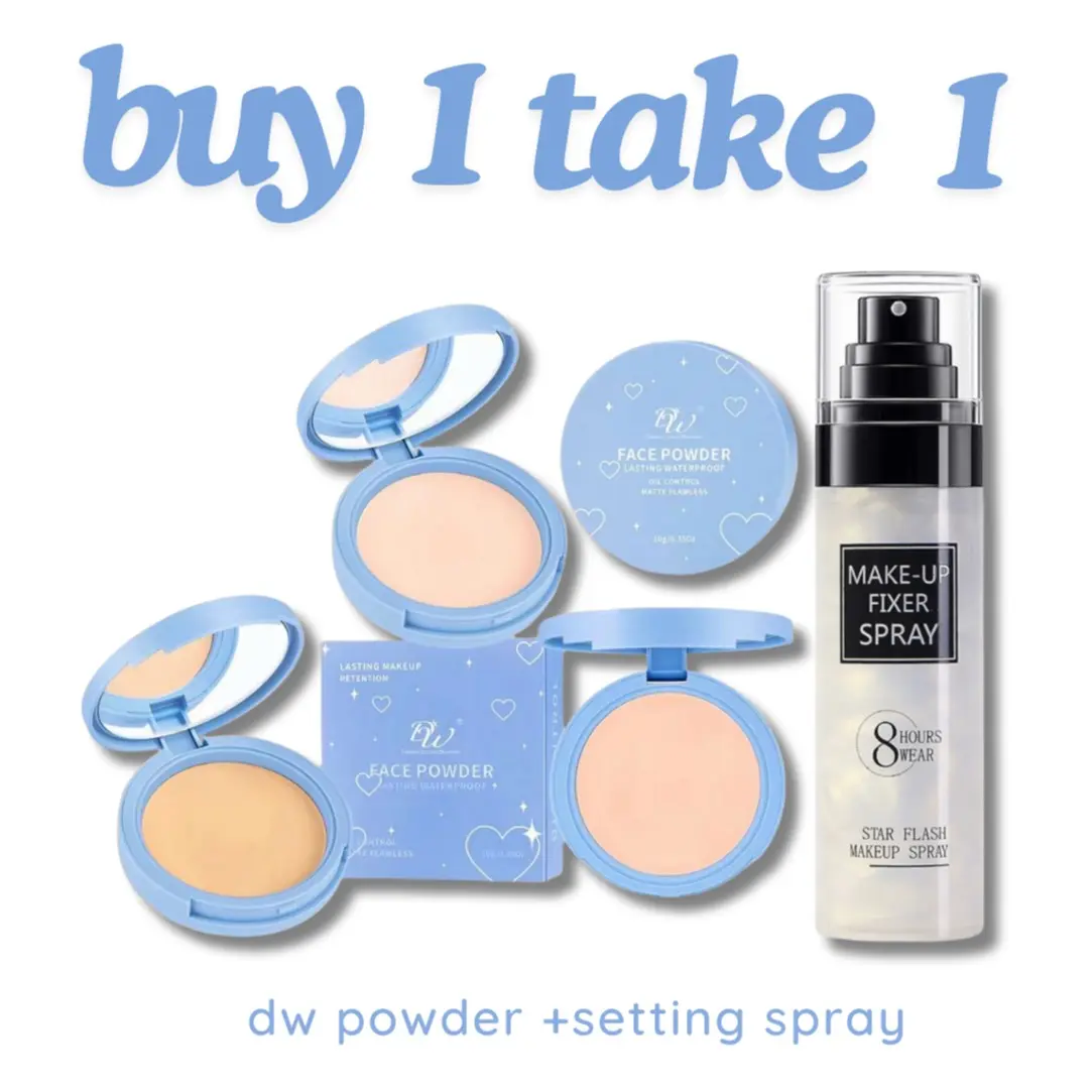 [FDA APPROVED] BUY 1 TAKE 1 DW Lasting Waterproof Oil Control Matte Face Powder And Setting Spray Long-lasting Fresh Makeup Base Air Feeling