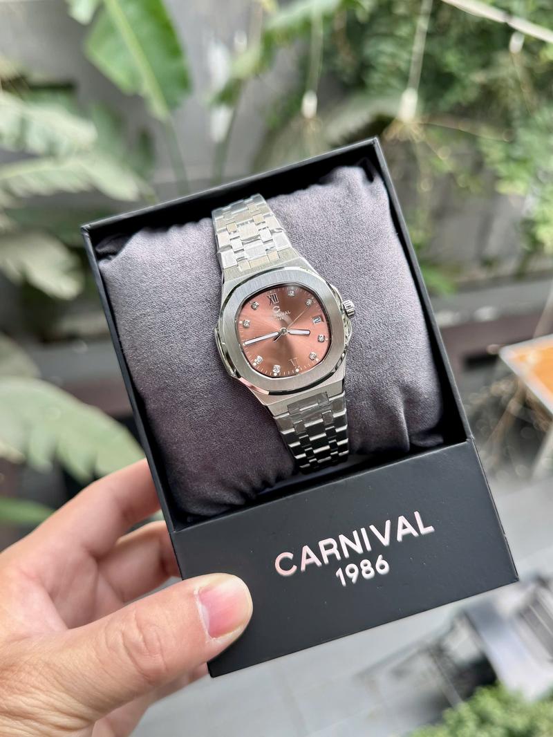 Product Introduction of Đồng Hồ Nữ CARNIVAL 8160L Size 34mm Form Nautilus - Kính Sapphire | Hàng Chính Hãng 7