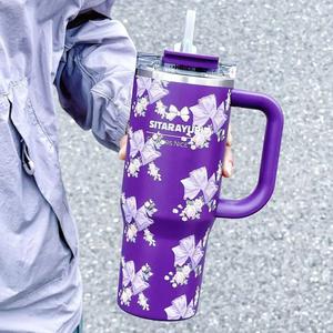 Cawan Jerami, Sitarayuri Big Mac, Keluli Tahan Karat 304, Kapasiti Besar, Cawan Kereta Api Alat, Cawan Ais Termos Merah Kitchenware tumbler  stitch  combo