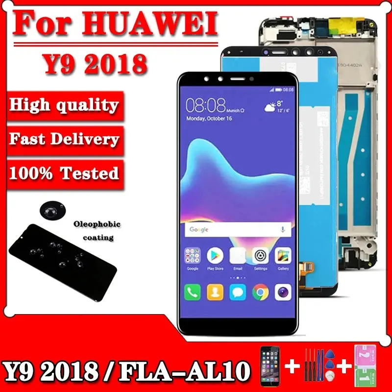 5.93 "For Huawei Y9 2018 LCD Display Touch Screen Digitizer Assembly for Huawei Enjoy 8 Plus FLA-AL10 FLA-AL00 LCD With Frame