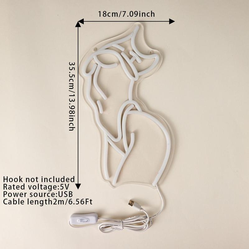 Abstract Figure Design LED Neon Light, USB Powered Creative Fashionable LED Neon Lamp with Switch, Decorative LED Light for Home Living Room Bedroom Party, Euro 2024 Decorations 1