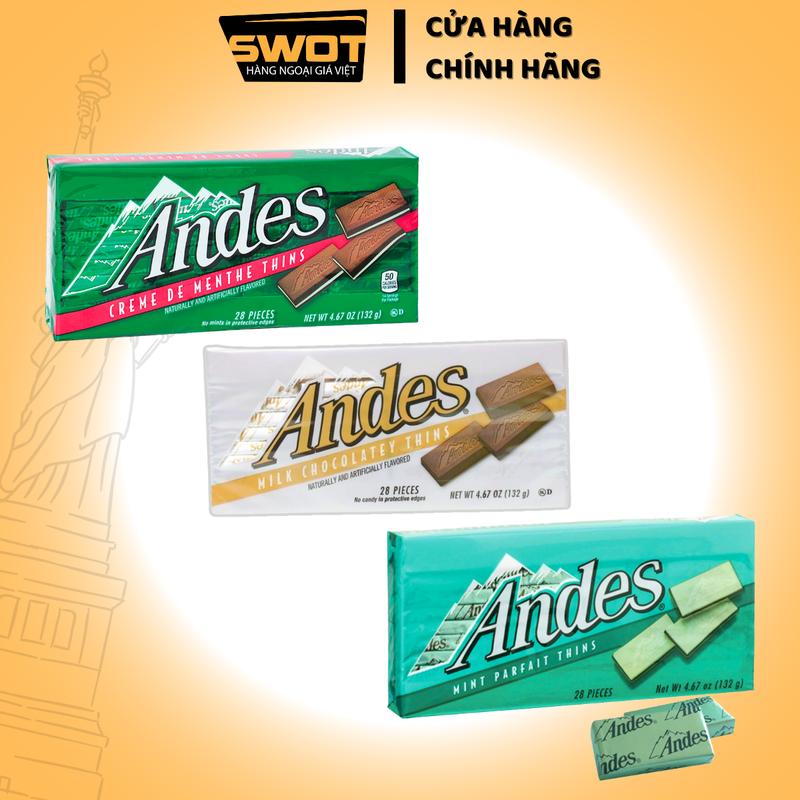 Socola Andes nhiều vị 132g 28 viên Chính hãng Mỹ Chocolate Mỹ thơm ngon SôCôLa tốt cho sức khỏe dùng để ăn vặt rất ngon Snack Food - SWOT 