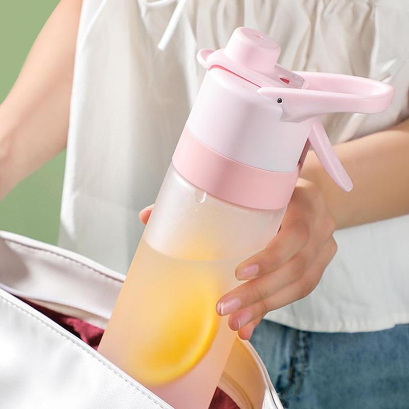 650ml Water Bottle, Large Capacity Spray Water Bottle with Handle, Drinking Cup for Outdoor Sports Office School 2
