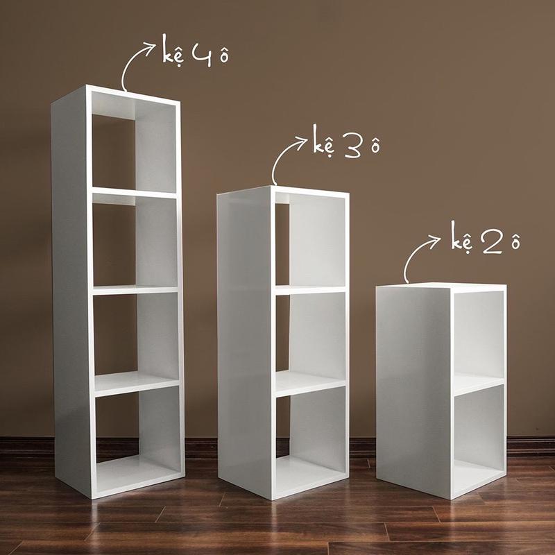 Kệ Sách Đa Năng Gỗ MDF Tổ Ong Trắng và Gỗ Decor Đơn Giản