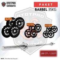 Gambar Paket Barbell 180cm + Plate Beban |Barbel |Stick |Fitness |Home Gym dari Ototpro Surabaya Kota Surabaya 2 Tokopedia
