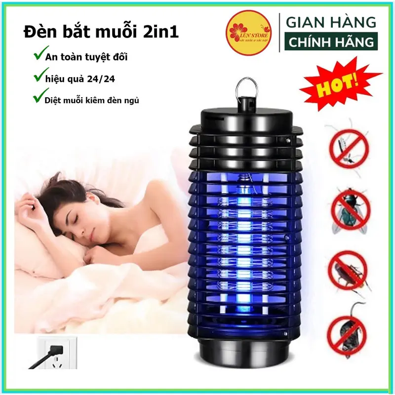 Đèn Bắt Muỗi Thông Minh sử dụng công nghệ Điện Quang Cao Cấp Chính Hãng Máy Bắt Muỗi Thông Minh Công Nghệ Nhật Bản Kiêm Đèn Ngủ Chất Liệu Nhựa ABS Cao Cấp An Toàn Khi Sử Dụng 0