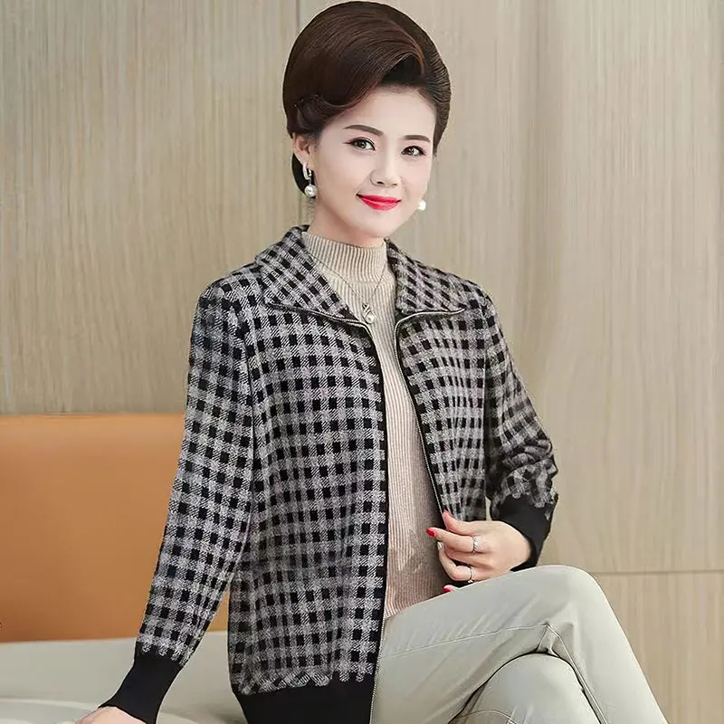 Áo Khoác Cardigan Phong Cách Trung Quốc Mới, Dành Cho Mẹ TRUNG NIÊN Và CAO TUỔI, Thích Hợp Cho Mùa Thu Và Mùa Đông, Quần Áo Nữ, Thời Trang Và Phong Cách, Áo Len, 40 Tuổi, 50 Tuổi