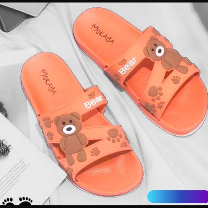 VianzShoes - Sandal / Sendal Slop Wanita Full Karet Premium coklat hitam Shoes Flat Pink 2