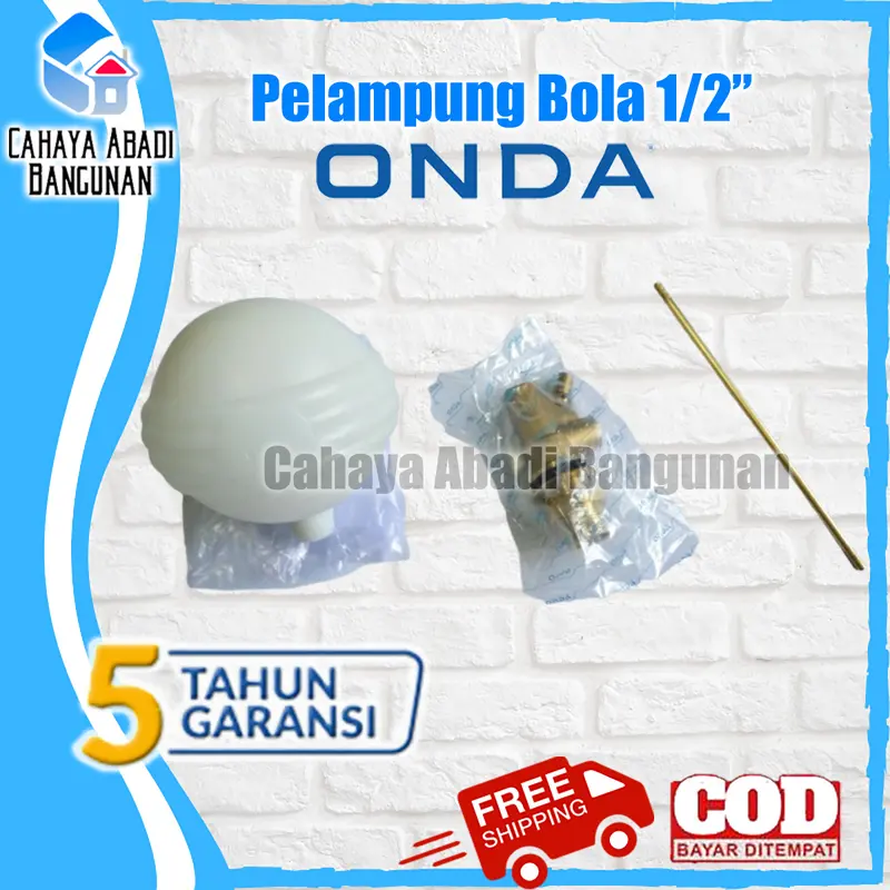 Pelampung Bola Tangki Air ONDA 1/2" - Merek ONDA, Ukuran 1/2" 2