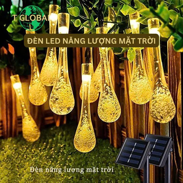 |HÀNG MỚI| Đèn Dây Led Trang Trí Năng Lượng Mặt Trời Loại 12m 100 Bóng Hình Giọt Nước - Tiện Lợi, Dễ Lắp Đặt, Chống Nước IP65