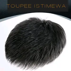 Toupee Istimewa Penutup Kebotakan Pria Rambut Pendek Hitam Natural