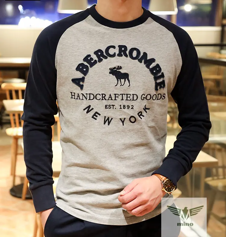 Áo phông nam dài tay cotton mềm mịn Cổ Tròn