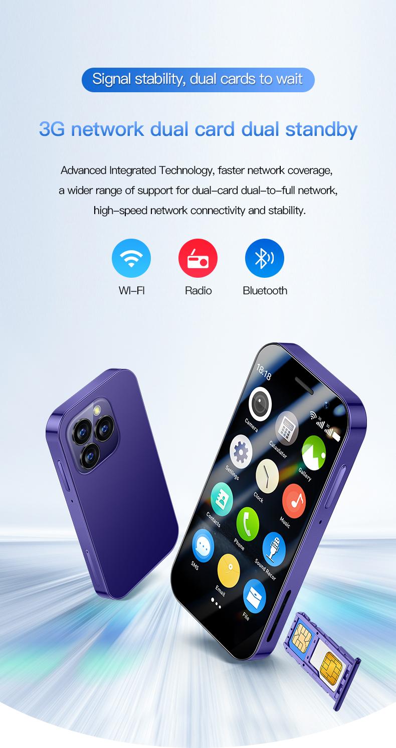 Product Introduction of Soyes xs17 3.0 "mini smart phone android9.0 Face ID 2GB RAM 16GB ROM dual SIM standby GPS 1950mAh 3g small phone mobile smartphone cellphone 33