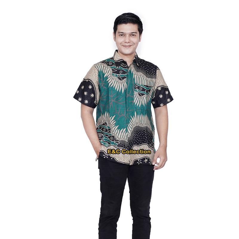 Atasan Batik Olive - Batik Couple - Batik Wanita - Hem Batik - Baju Kerja - Seragam Kantor - S-M-L-XL-XXL-3L-4L-5L Pasangan Katun Keluarga Sarimbit Panjang 4