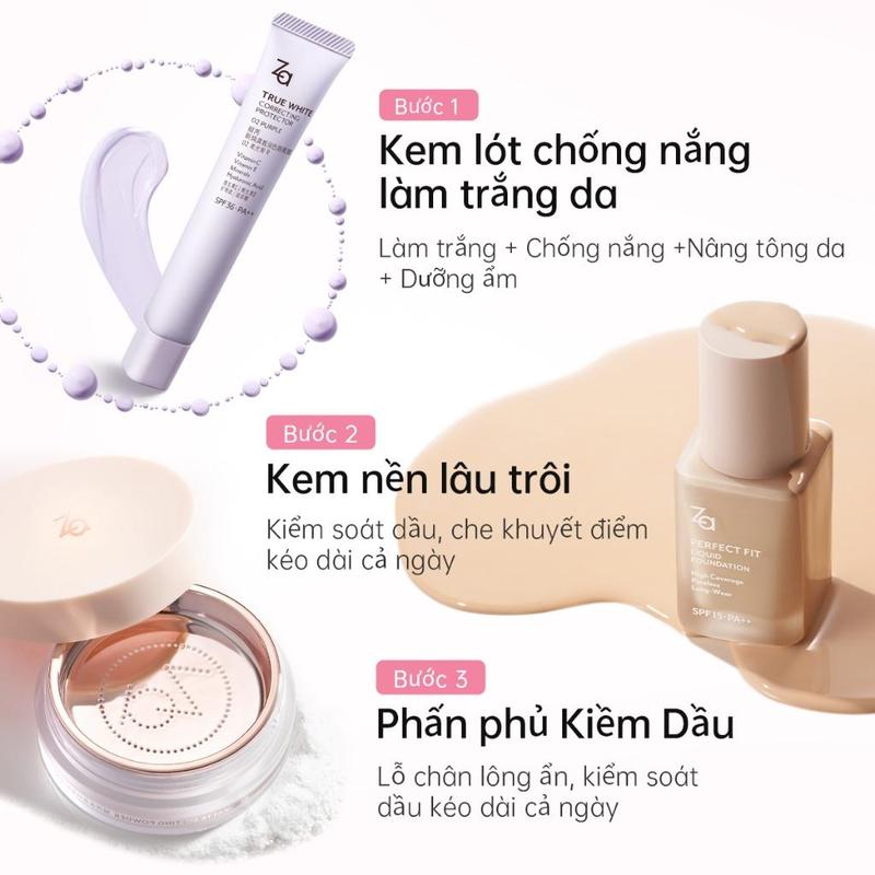kem lót za SPF36 PA++ Kháng nước và mồ hôi kem lót za tím Cosmetic Mỹ Phẩm Nữ Trang Điểm Cosmetic Mỹ Phẩm the saem  salmon  beige phấn  nước  cushion phấn  nước  cushion kemnen  mongnhe lip  combo kem  nền phấn  nước  cushion skin  tint kem  nền  mk4 3