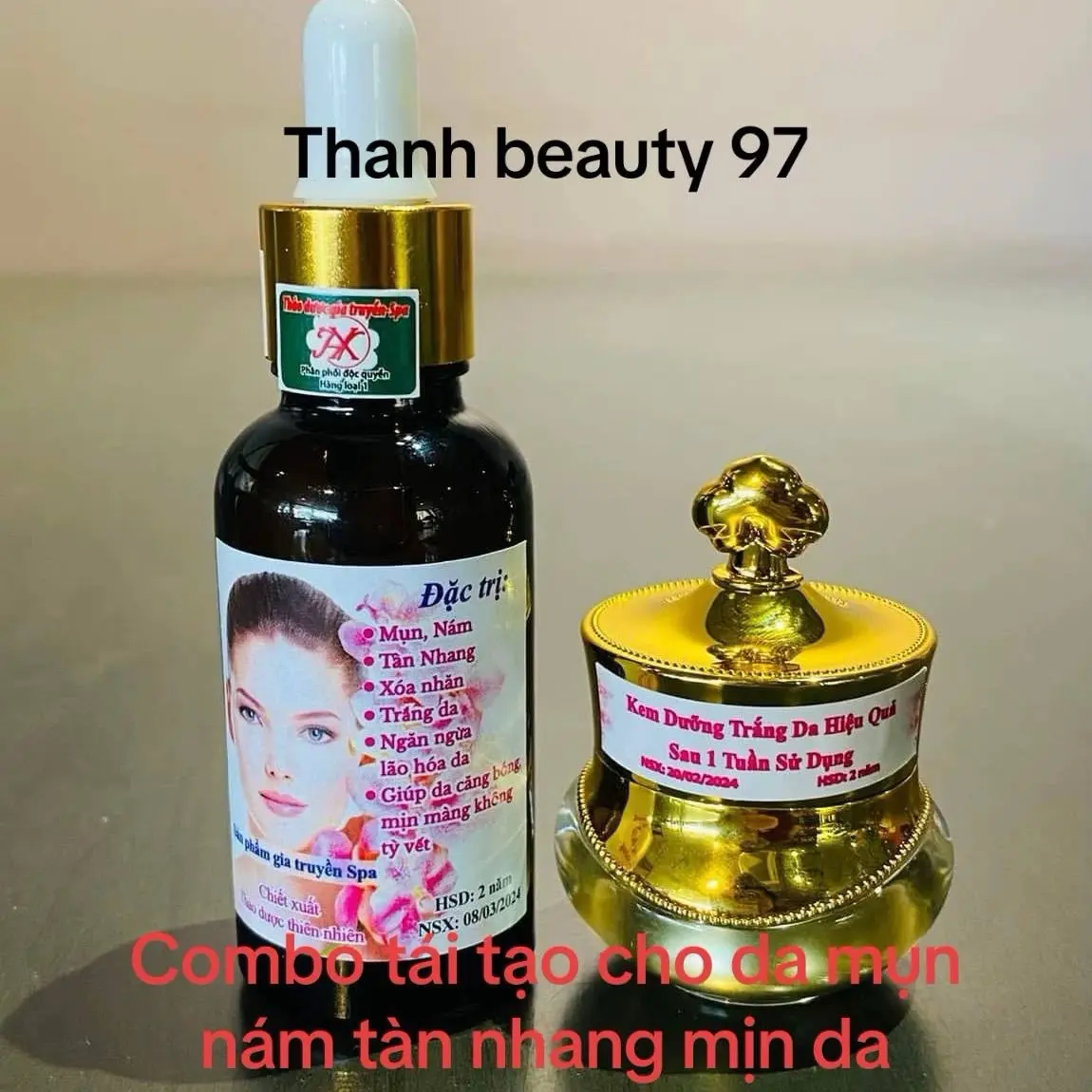 Combo tái tạo thảo dược gia truyền Skincare dành cho tất cả các loại da (mụn nám tàn nhang) làm trắng da