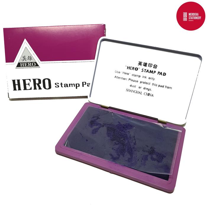 Gambar Bantalan/Tempat Stempel/Stampel/Stamp Pad HERO Besar +Tinta Violet 8x12 cm dari merdekastsby Kota Surabaya Tokopedia