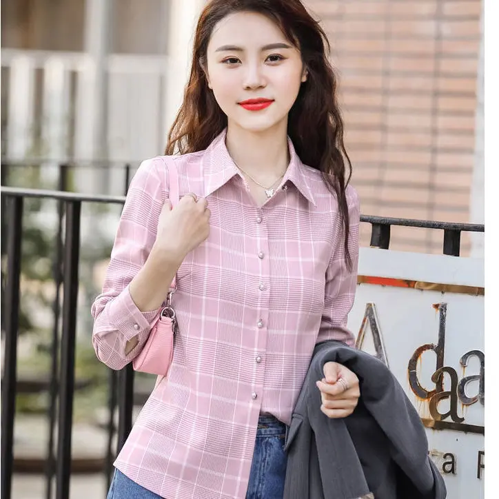 Áo Sơ Mi Kẻ Sọc, Hàng Mới Về, Quần Áo Mùa Thu Nữ Dài Tay, Thời Trang, Thanh Lịch, Dáng Ôm, Phong Cách Hàn Quốc, Dáng Rộng Vừa Vặn, Áo Áo Cánh Nữ, Phong Cách Phương Tây 6