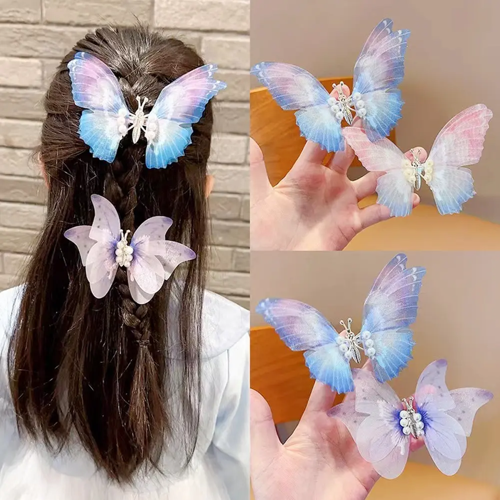 Butterfly   Hair Clip Women Moving Wings Hair Accessories Girls Gradient Color Dreamlike Hairpin Children Lovely Barrettes Kids Styling #463327