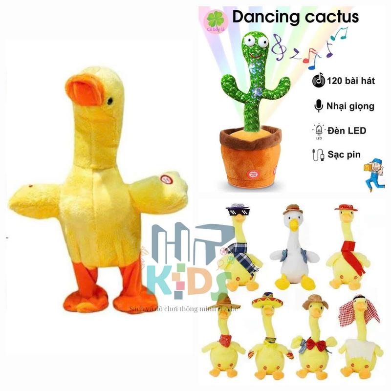 Đồ chơi Thú Bông VỊT VÀNG nhại giọng biết đi biết kêu CẠP CẠP kèm dây sạc cho bé yêu cho bé tập nói