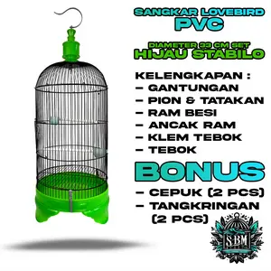 SANGKAR LOVEBIRD KAPSUL BESI IMPORT TEBOK PVC TEBAL SET HIJAU STABILO | KANDANG LOVEBIRD SANGKAR BURUNG LOVE BIRD PARKIT KENARI SANGKAR