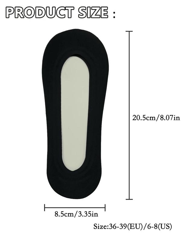 Women's 5 Pairs Solid Invisible Socks, Breathable Comfortable Socks for Women, Non-slip Socks for Daily Wear 1
