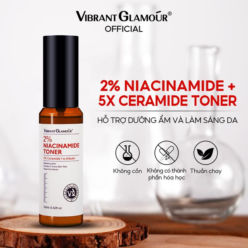 Toner 2% Niacinamide VIBRANT GLAMOUR Hỗ trợ Nâng Tông Da dung tích 100ml