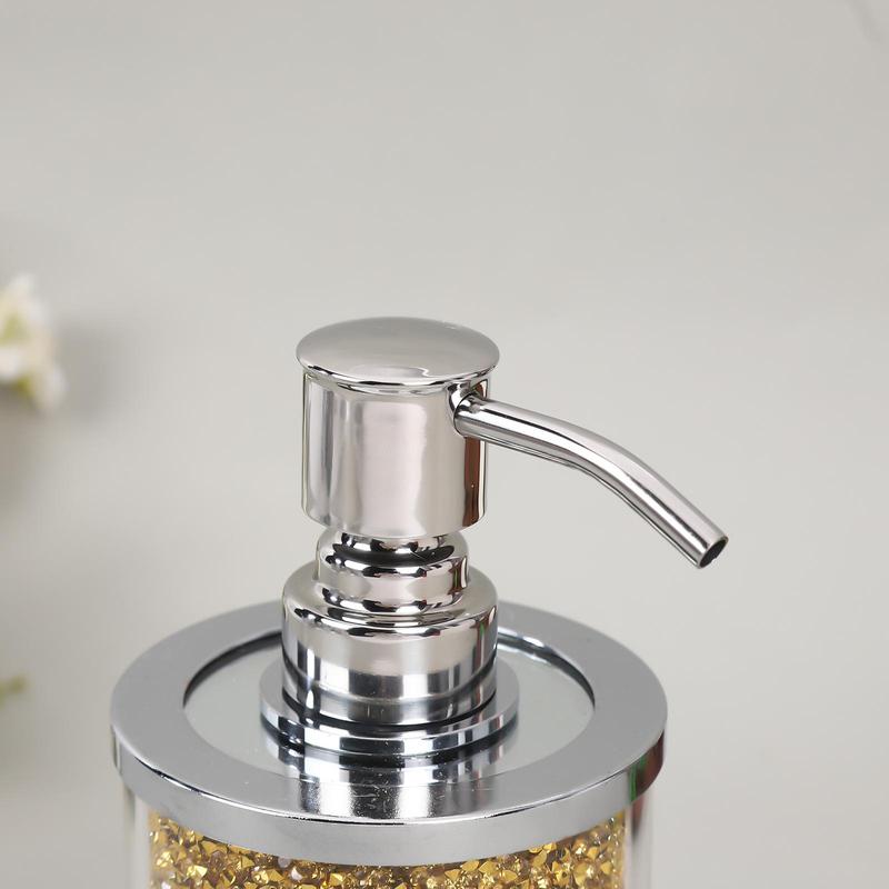 Glitter Bathroom Soap Dispenser, 2 Counts Press Type Soap Dispenser, Bathroom Supplies for Home Hotel 4