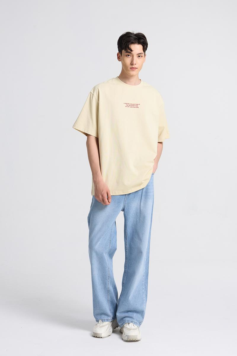 Product Introduction of Áo Thun Nam Cổ Tròn Tay Ngắn Thời Trang Y2010 Vải Cotton 2 Chiều Co Giãn Dáng Rộng No Style M107 23603 |YaMe| 9