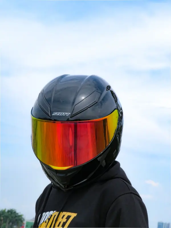 (PROMO FREE DECKER) Helm Scott RX 8 PISTA / helm Full face warna polos free knee serta 1 busa helm 6