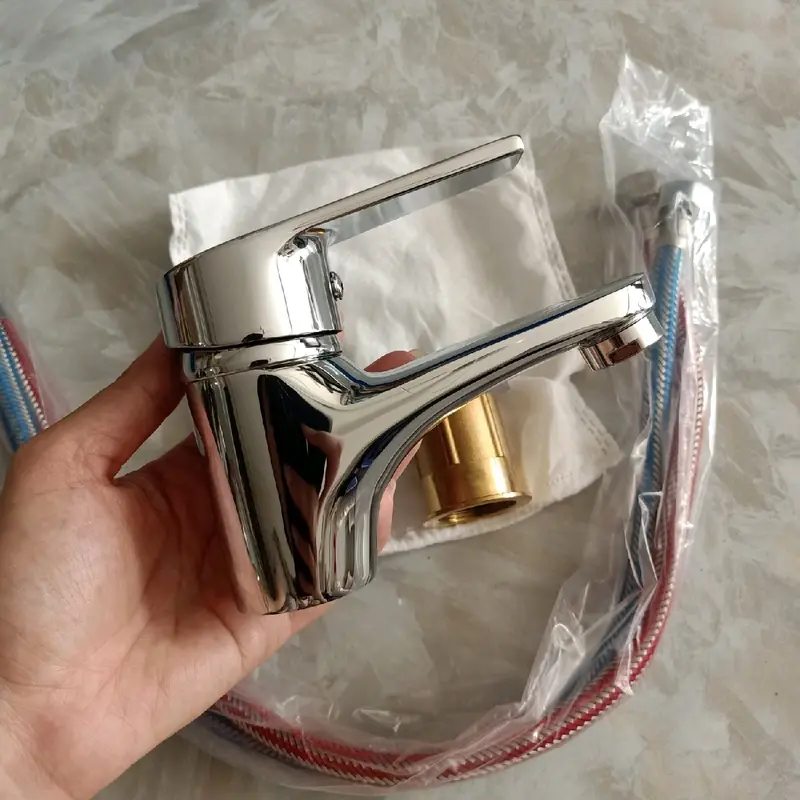 Lavabo Nóng Lạnh NHỎ Đồng Thau Mạ Crom Đẹp 0