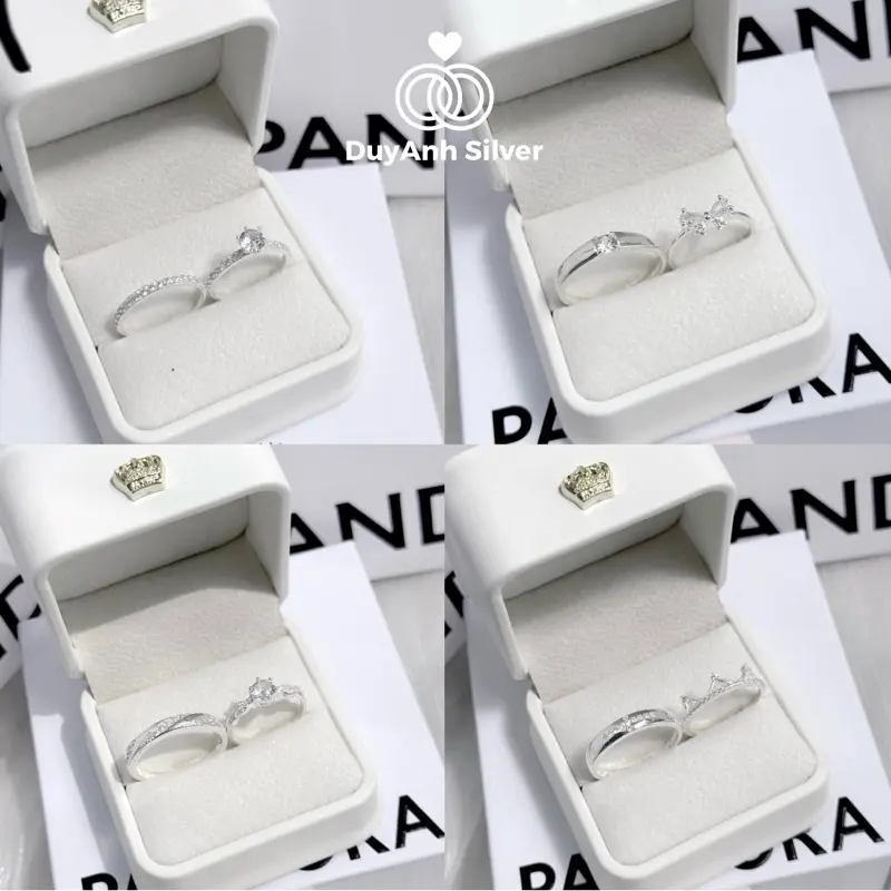 Tổng hợp các mẫu nhẫn đôi DuyAnh silver full box như ảnh bạc thật