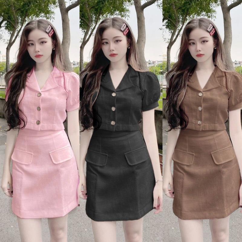 Thời Trang Én Nhỏ Có Bigsize - Set Áo Và Chân Váy Bigsize Vải Linen có Bo Chun Thiết Kế Dự Tiệc Nữ Cao Cấp Xinh Đẹp Sang Trọng Dễ Thương Giá Rẻ đủ size 40-95kg ennhocobigsize Top Quần Đen Set Quần Áo Bigsize Chân Váy Xinh  Set Áo Croptop Set Váy Nhung