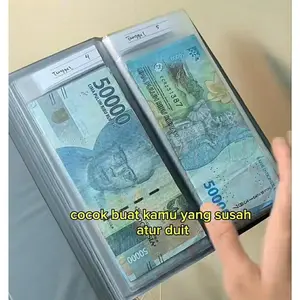 TAP - DOMPET MINI BELAJAR KEUANGAN Kulit Sintetis 19x9cm 32 Slot Uang Organizer Pengatur Keuangan Pribadi & Rumah Tangga Cocok Untuk Disiplin Duit - Wanita Ukuran 9 x 19 cm isi 16 lembar 32 slot