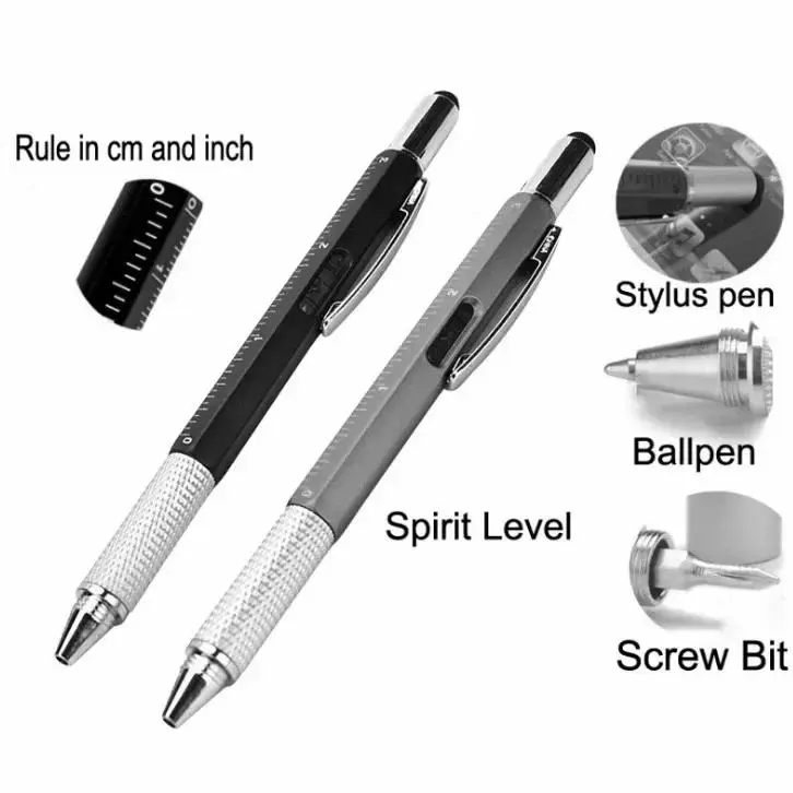 Bút Bi Đa Chức Năng, 7 Trong 1, Với Dụng Cụ Cầm Tay Hiện Đại, Thước Đo Kỹ Thuật, Tuốc Nơ Vít, Bút Cảm Ứng, Mức Cảm Ứng, Thích Hợp Cho Đo Lường 1